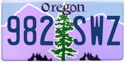OR license plate 982SWZ