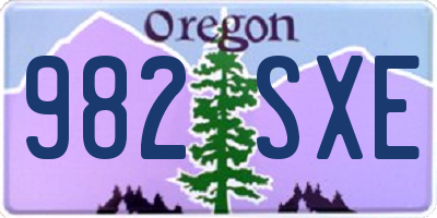 OR license plate 982SXE