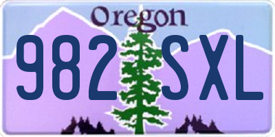 OR license plate 982SXL