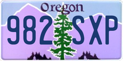 OR license plate 982SXP