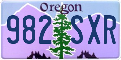 OR license plate 982SXR