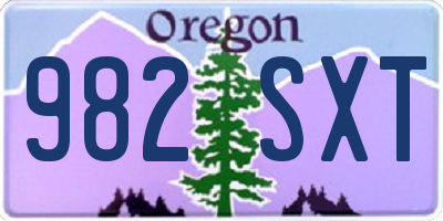 OR license plate 982SXT