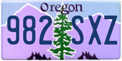 OR license plate 982SXZ