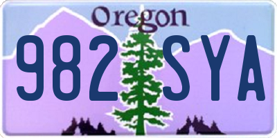 OR license plate 982SYA