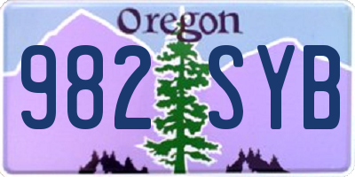 OR license plate 982SYB
