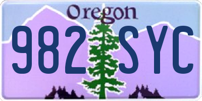 OR license plate 982SYC