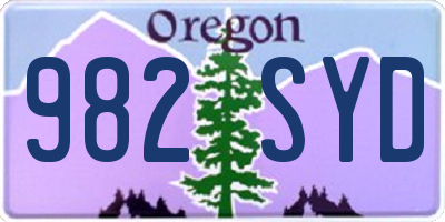 OR license plate 982SYD