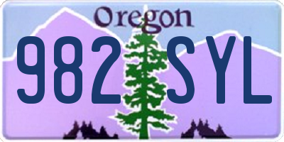 OR license plate 982SYL