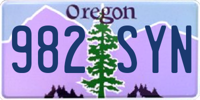 OR license plate 982SYN