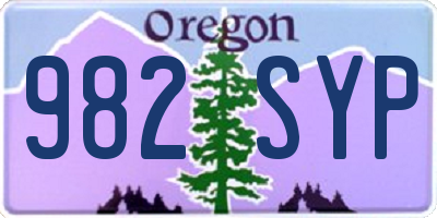 OR license plate 982SYP