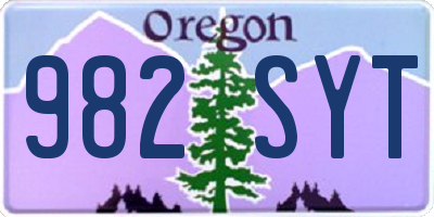 OR license plate 982SYT