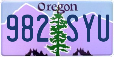 OR license plate 982SYU