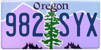 OR license plate 982SYX