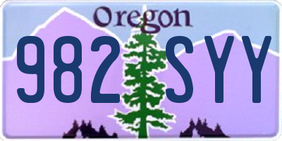 OR license plate 982SYY
