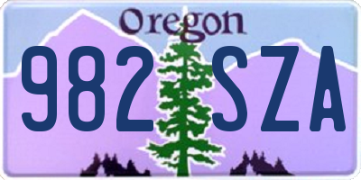 OR license plate 982SZA
