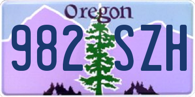 OR license plate 982SZH