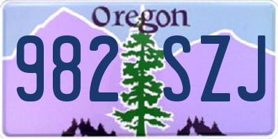 OR license plate 982SZJ