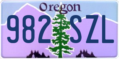 OR license plate 982SZL