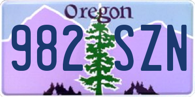 OR license plate 982SZN
