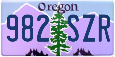 OR license plate 982SZR