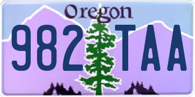 OR license plate 982TAA