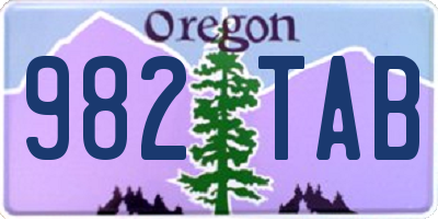 OR license plate 982TAB
