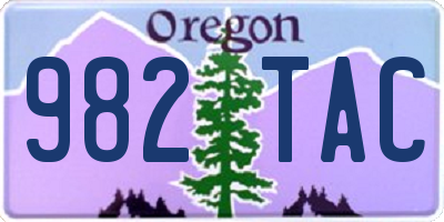 OR license plate 982TAC