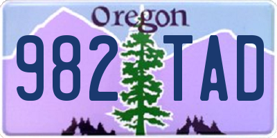 OR license plate 982TAD