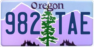 OR license plate 982TAE