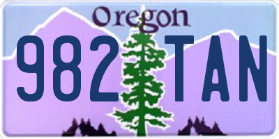 OR license plate 982TAN
