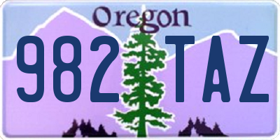 OR license plate 982TAZ