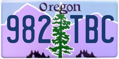 OR license plate 982TBC