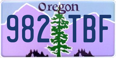 OR license plate 982TBF