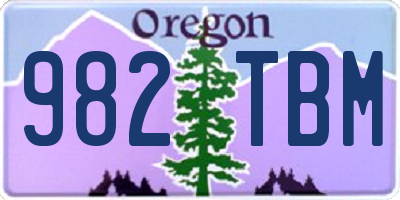 OR license plate 982TBM