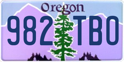 OR license plate 982TBO