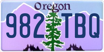OR license plate 982TBQ
