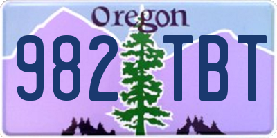 OR license plate 982TBT