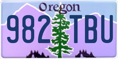 OR license plate 982TBU