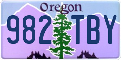 OR license plate 982TBY