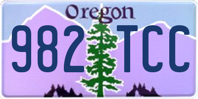 OR license plate 982TCC