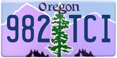 OR license plate 982TCI