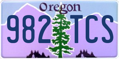 OR license plate 982TCS