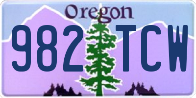 OR license plate 982TCW