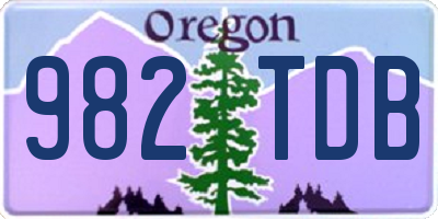 OR license plate 982TDB