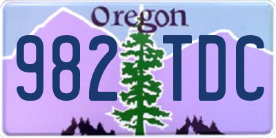 OR license plate 982TDC
