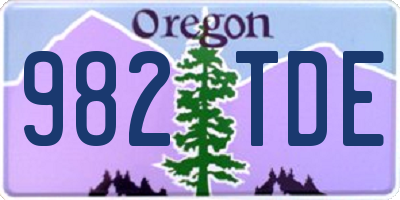 OR license plate 982TDE