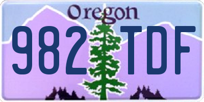 OR license plate 982TDF