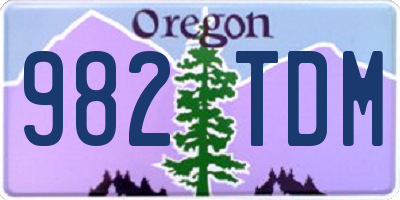 OR license plate 982TDM