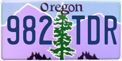 OR license plate 982TDR