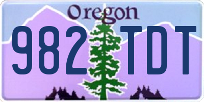 OR license plate 982TDT